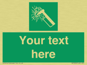 Custom sign safe condition emergency hammer